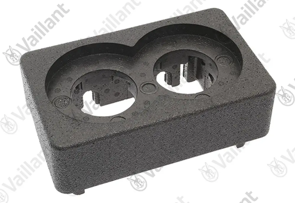 Vaillant Isolierung aus EPP, bestehend aus einer Konsole mit zwei Öffnungen, schwarz und in kompaktem Format.